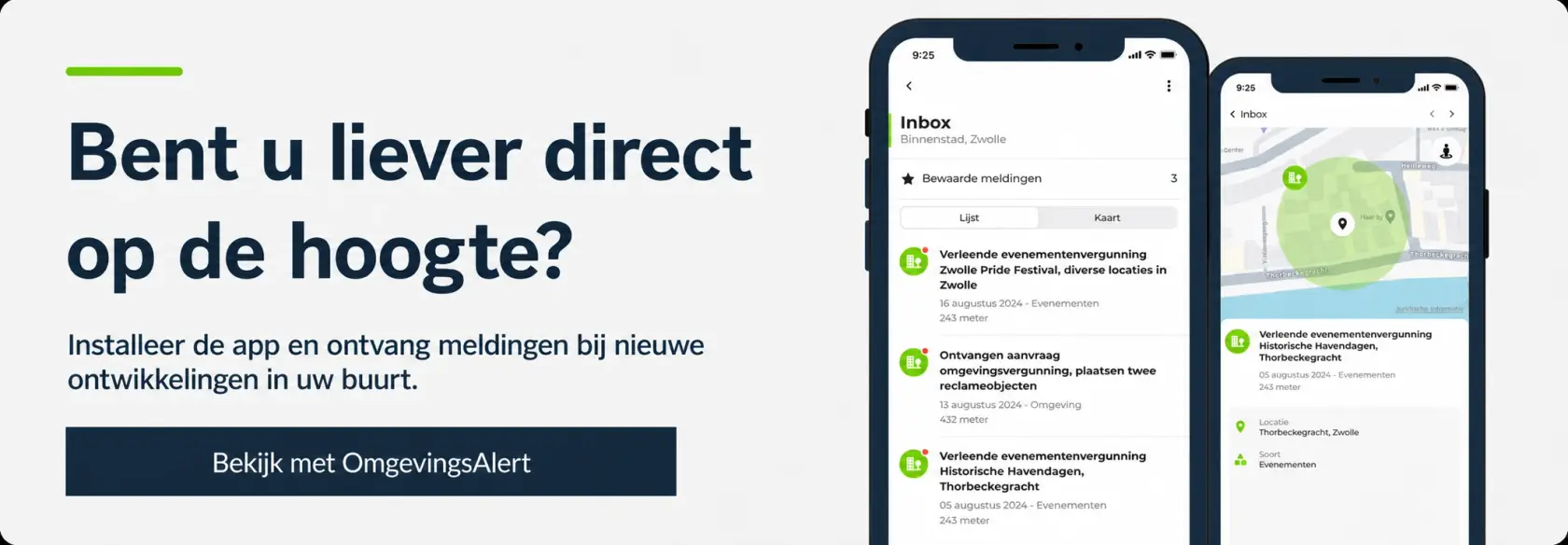 Bekijk met OmgevingsAlert en ontvang meldingen bij nieuwe ontwikkelingen in uw buurt
